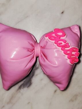 Puffy Pink Bow Hair Clip